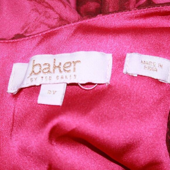 Baker by Ted Baker Magenta Floral Girl's Dress Size 2 Years - Picture 6 of 9